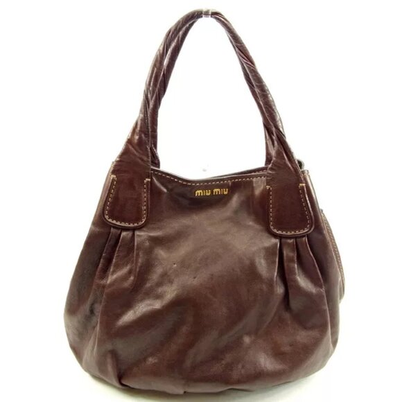 miumiu Tote bag Brown Woman unisex Authentic Used